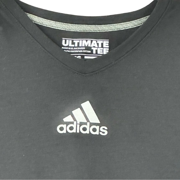 Adidas Youth Girls Climalite Ultimate V-Neck Short Sleeve Tee Black Size XL - Picture 4 of 11